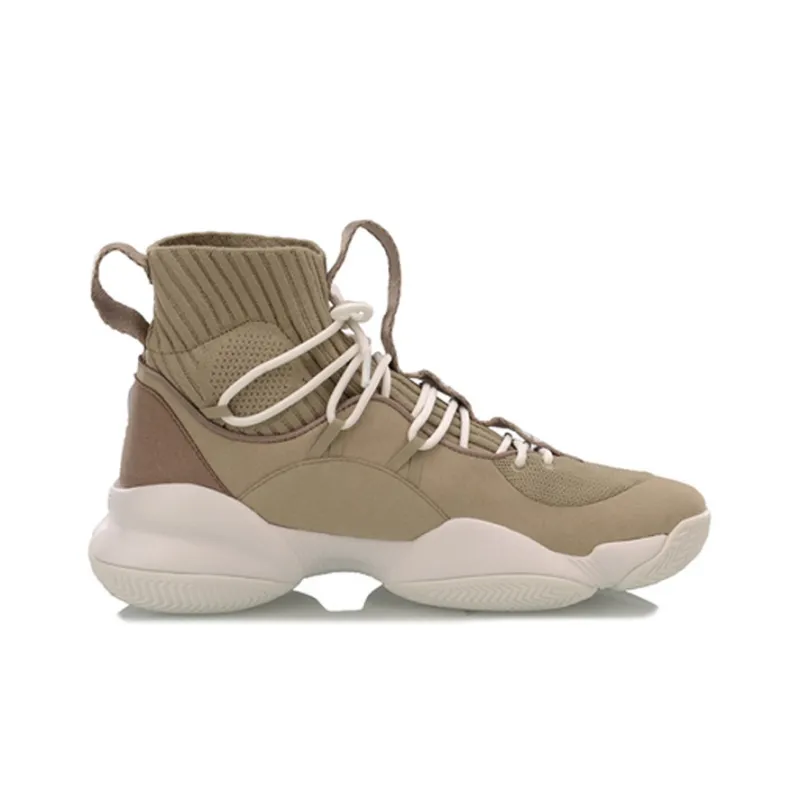 LiNing Power 5 PLAYOFF High Top Basketball Shoes Men's Taupe-1