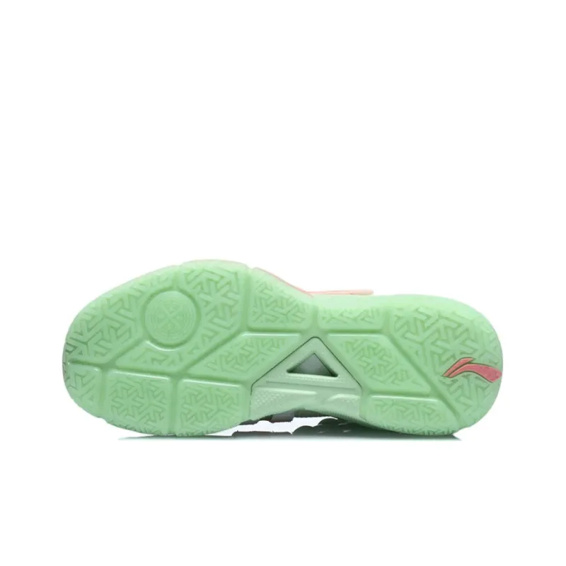 LiNing Wade Block Cushioning Anti Slip And Wear Resistant Rebound Low Top Basketball Shoes Neon Pink Green-5