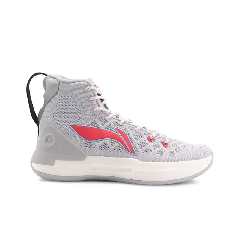 LiNing YuShuai 13 Cushioning, Slip Resistant, And Abrasion Resistant High Top Basketball Shoes Unisex Gray White-1