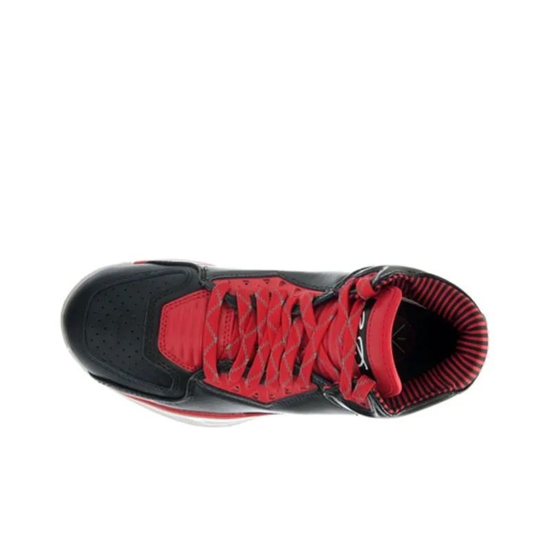 LiNing WOW 2 Rebound Slip Resistant And Abrasion Resistant Mid Top Basketball Shoes Men's Black Red White-2