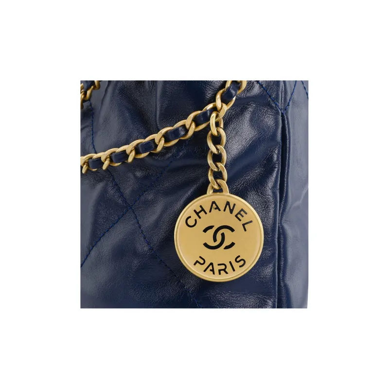 CHANEL 22Bag Bright Calfskin Bucket Bag, Shoulder Bag, Crossbody Bag Mini Women's Electric Blue-5