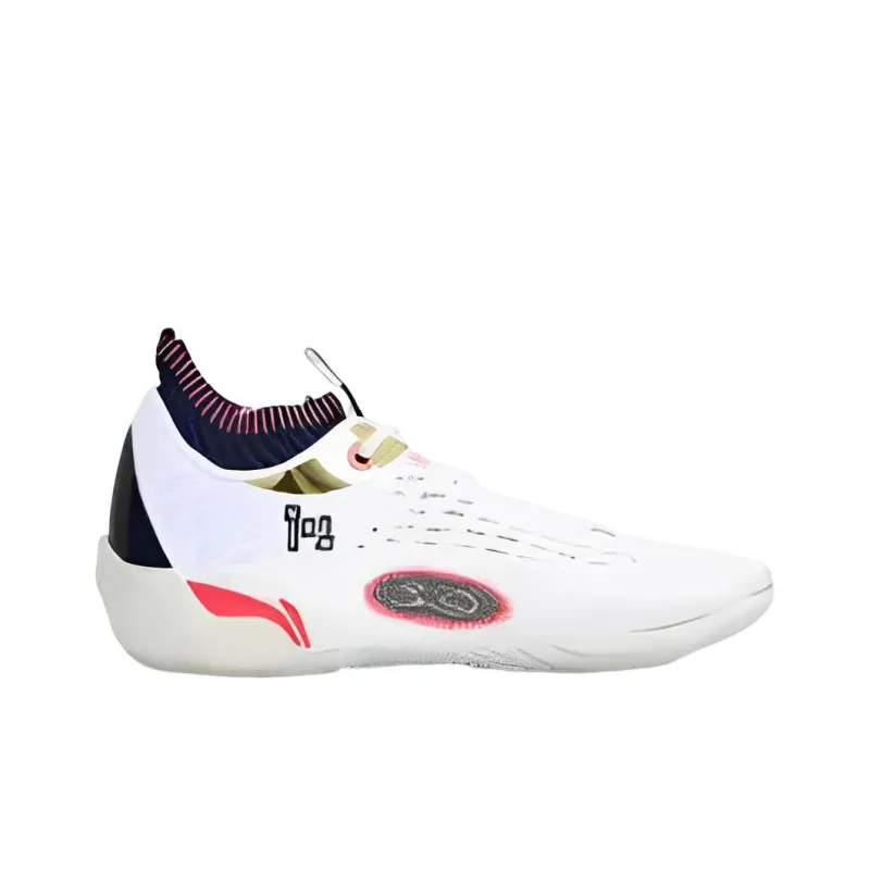 LiNing Wade 808 Ultra Cushioning Anti Slip And Wear Resistant Low Top Basketball Shoes Men's White Red-1