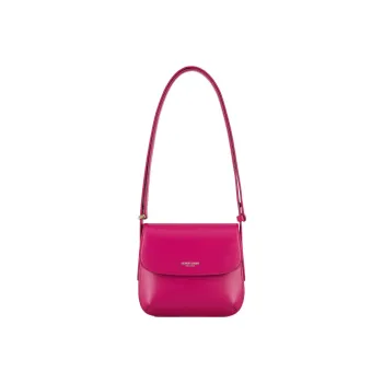 AMANI Pebbled Print Patent Leather Calfskin Handbag Shoulder Bag Women's Pink