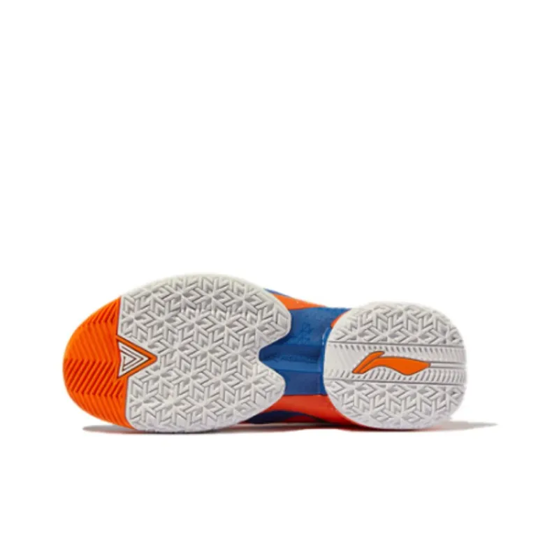 LiNing Power 7 Premium Mid Top Basketball Shoes Men's Orange Blue-4