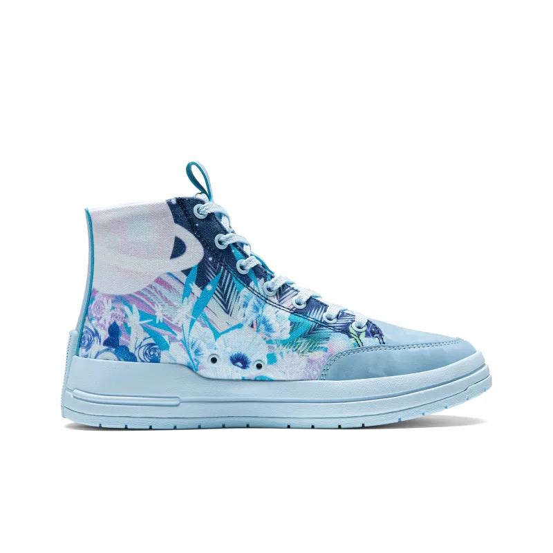 PEAK High Top Skateboard Shoes Women's Azure-1