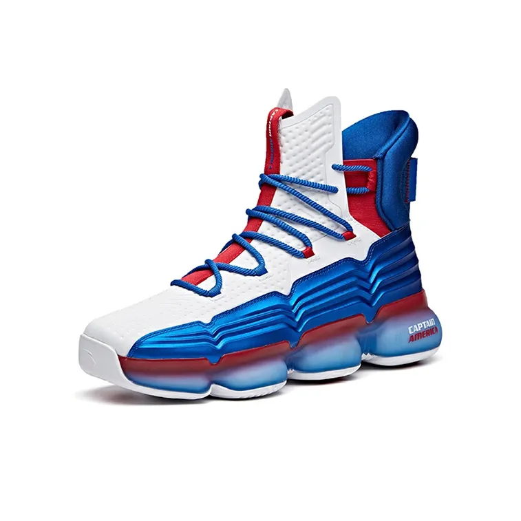 Anta Cushioned Slip-Resistant Abrasion-Resistant High-Top Performance Basketball Shoes Men's True Blue-1