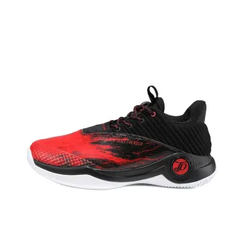 PEAK Cushioning Low Top Performance Basketball Shoes Men's Black Red