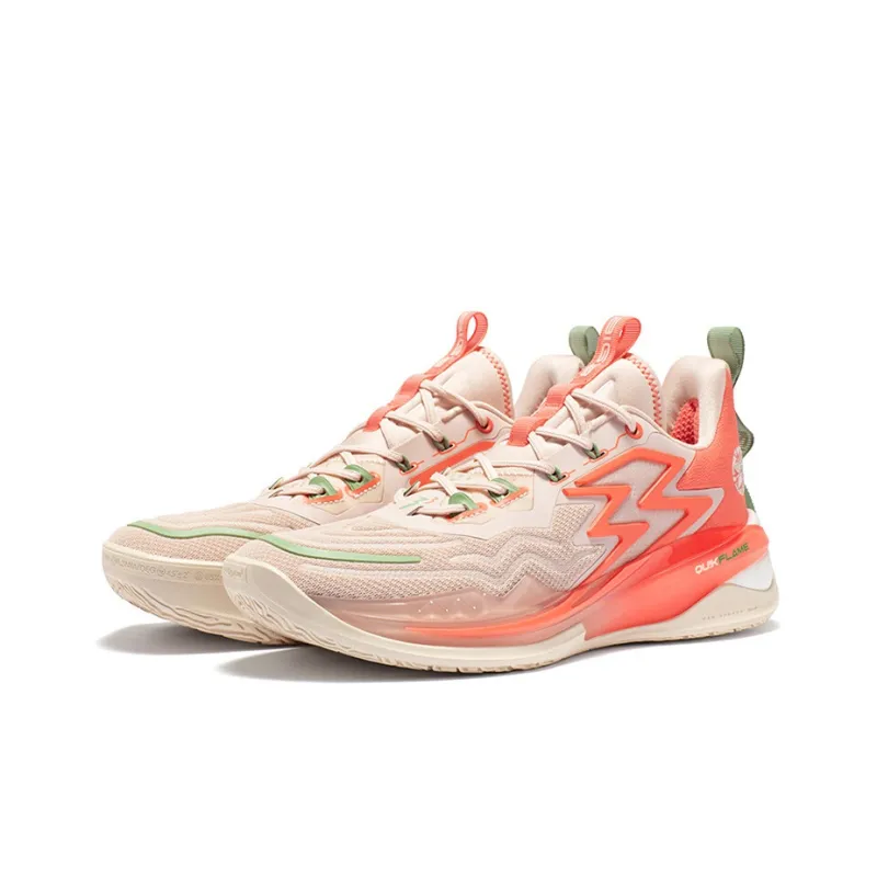 361° Big3 3.0 Pro Cushioning Wear Resistant Low Top Basketball Shoes Men's Light Peach Pink-2