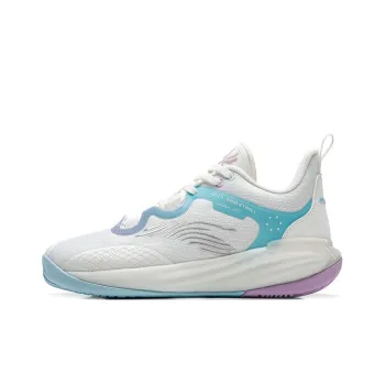 Anta Cushioning, Slip Resistant, And Abrasion Resistant Low Top Basketball Shoes Men's White Purple Blue