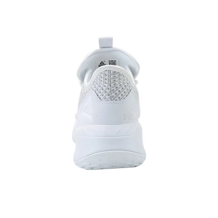 PEAK Shock Absorbers With Slip Resistant And Abrasion Resistant Properties Mid Top Basketball Shoes Men's White Gray-4