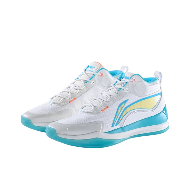 LiNing Way Of Wade 9 37 TD Cushioning Anti Slip And Wear Resistant Mid Top Basketball Shoes Blue Green-2