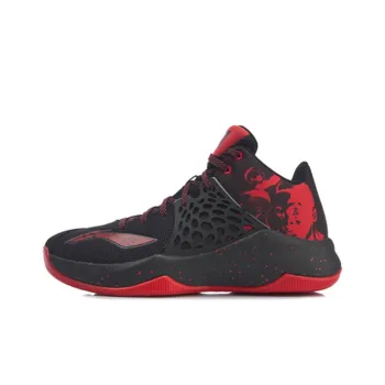 LiNing SONIC 7 TD Durable Breathable Mid Top Basketball Shoes Men's Black Red