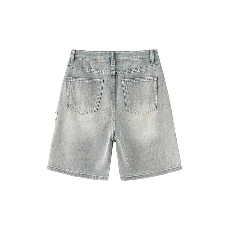 Cubic Denim Shorts Women's Blue-1