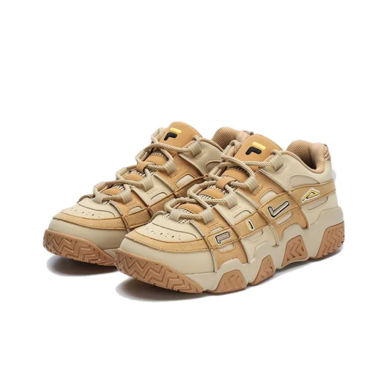FILA FUSION BARRICADE Anti Slip Wear Resistant Low Top Basketball Shoes Men's Brown-2