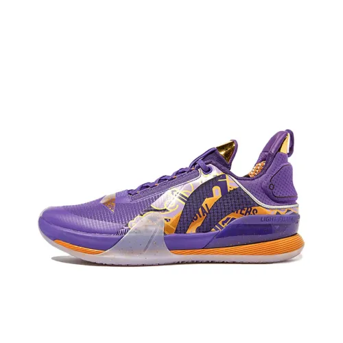 LINING Speed 7 Basketball Shoes Men Low-Top Purple/Orange