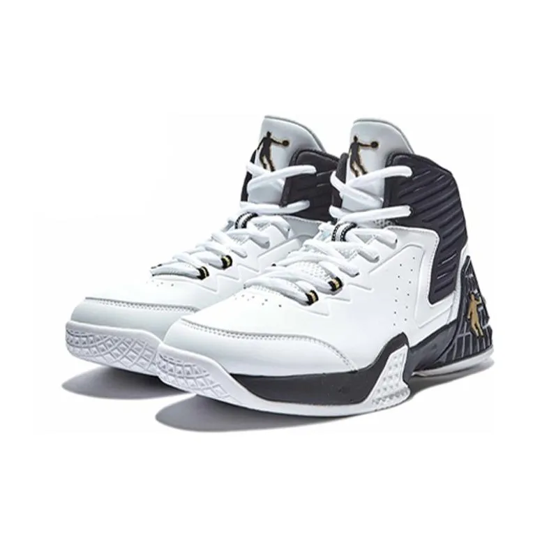 QIAODAN Grinding 1 Basketball Shoes Men High Top Black/White-2