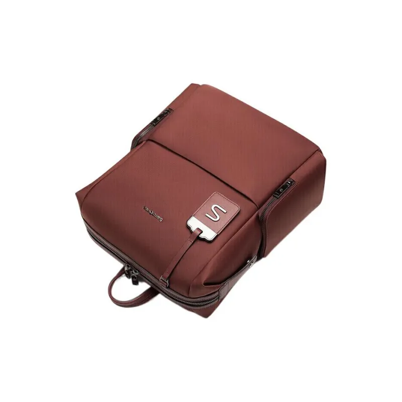 SAMSONITE Textile Cow Leather Backpack Laptop Bag Backpack Medium Size Women's Fuchsia-3