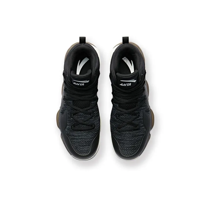 Anta SEEED Noble Air Cushioned Slip-Resistant High-Top Performance Basketball Shoes Men's Black-3