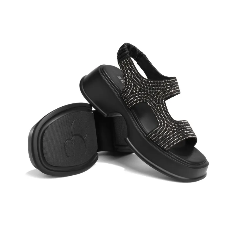 BELLE Stylish Sandals Women's Ecru Black-9