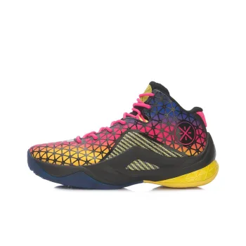 LINING All In Team 4 Basketball Shoes Men Mid Top Black/Pink/Yellow