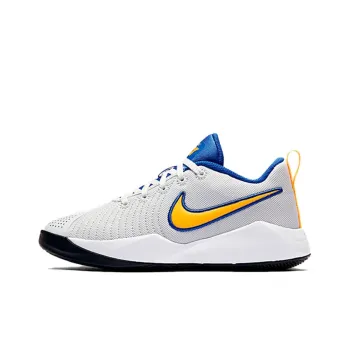 Nike Quick 2 Team Hustle Cushioned Slip-Resistant Low-Top Basketball Shoes GS White Blue Yellow
