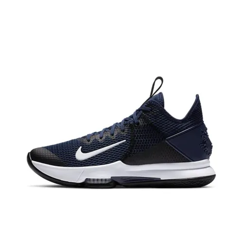 Nike Witness 4 Basketball Shoes Unisex Low-Top Black/Blue/White