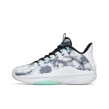 Anta Anti Slip Wear Resistant Mid Top Performance Basketball Shoes Men's Gray White