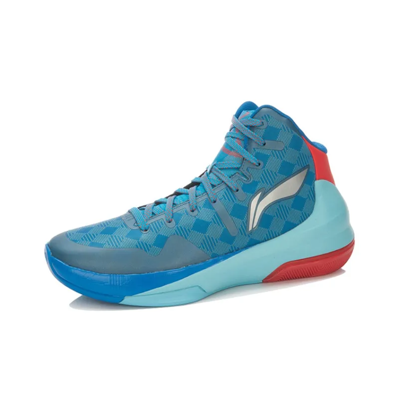 LINING Speed 3 Basketball Shoes Unisex High Top Blue/Red-1