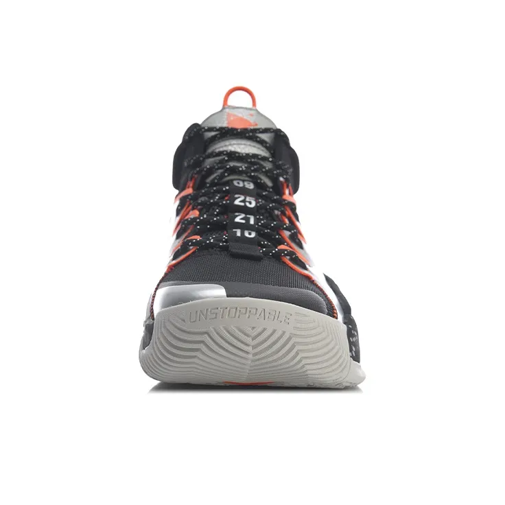 LiNing Power 7 Premium Cushioned Wear Resistant Slip Resistant High Top Basketball Shoes Men's Black Silver-3