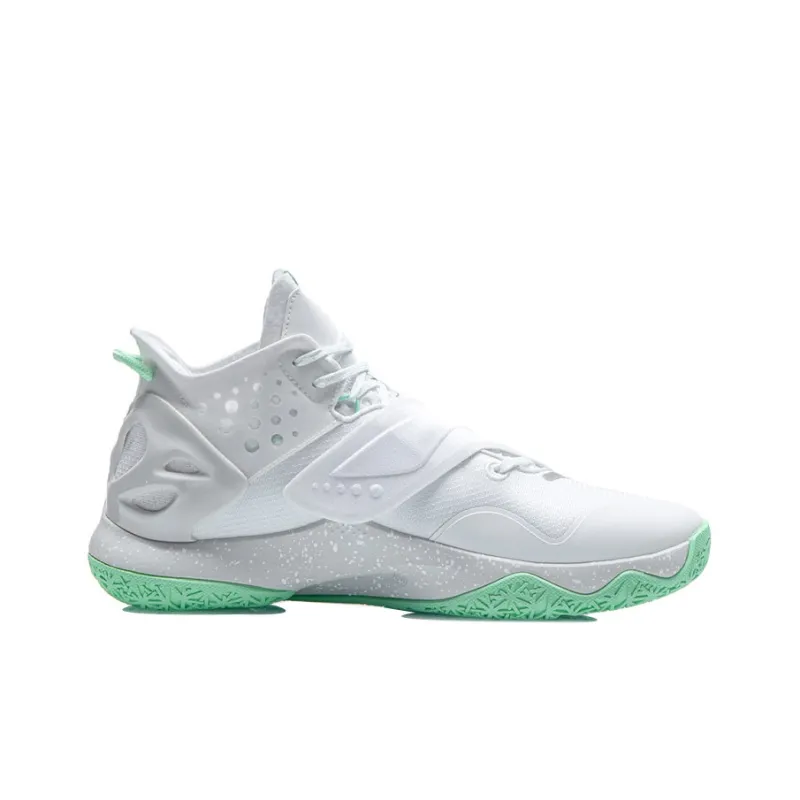 LINING Cicada Wing Basketball Shoes Men Mid Top White/Green-1