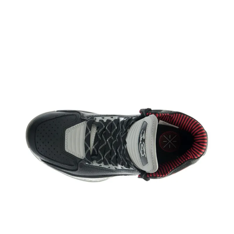 LiNing WOW 2 Slip Resistant, Abrasion Resistant, Rebound Resistant Mid Top Basketball Shoes Men's Black Gray White-2