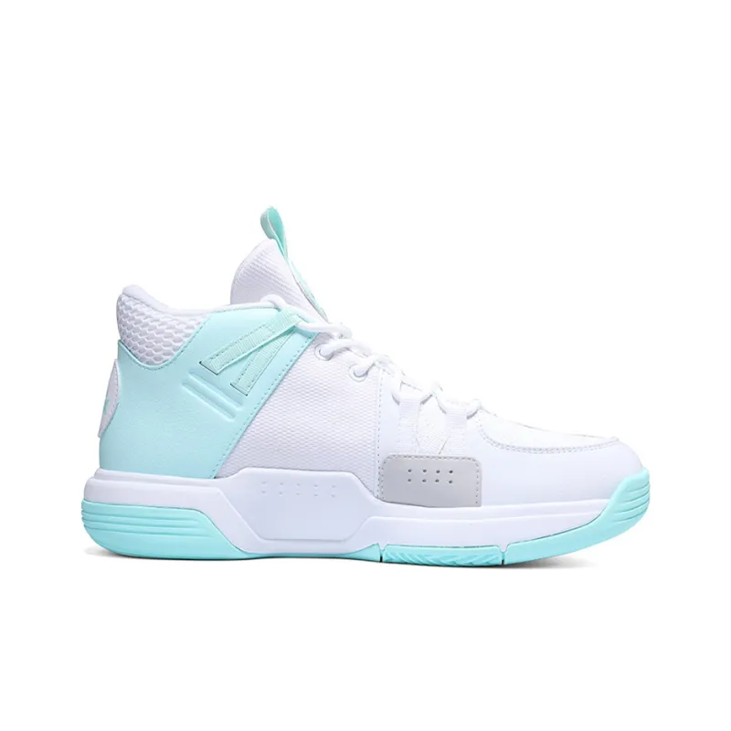 PEAK Shock Absorbers With Slip Resistant And Abrasion Resistant Properties High Top Basketball Shoes Men's White Green-1