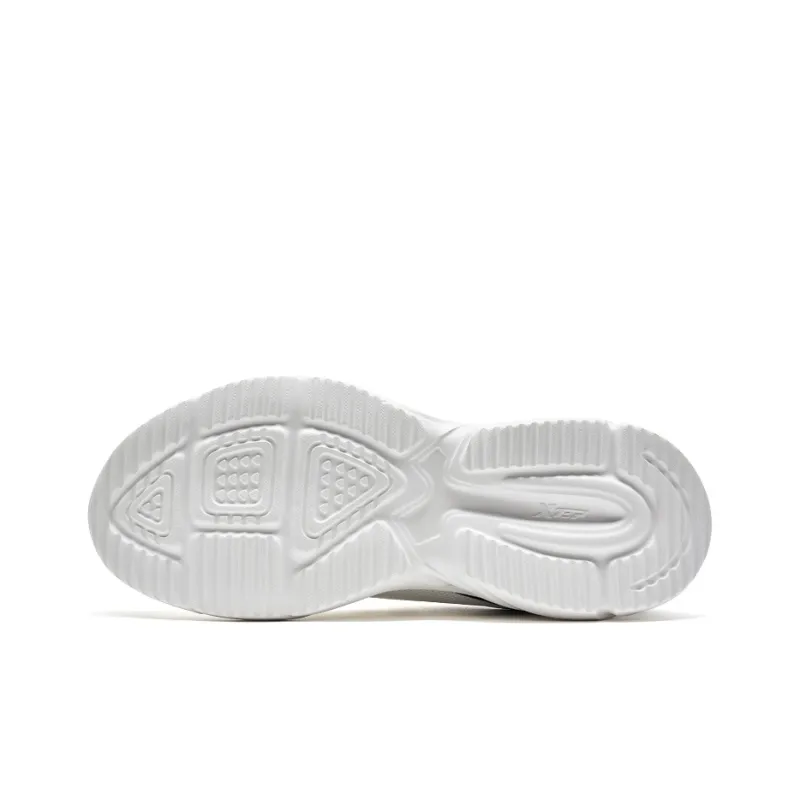 XTEP Feather Cushioning Slip Resistant Low Top Running Shoes Men's White Black-5