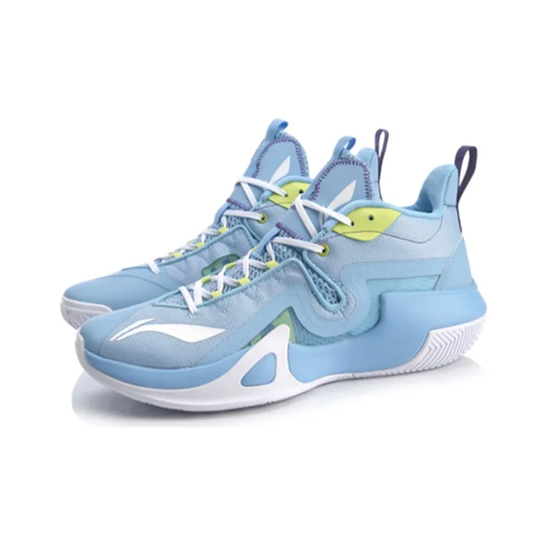 LINING Hurricane BadFive Basketball Shoes Men Mid Top Aurora Blue-2