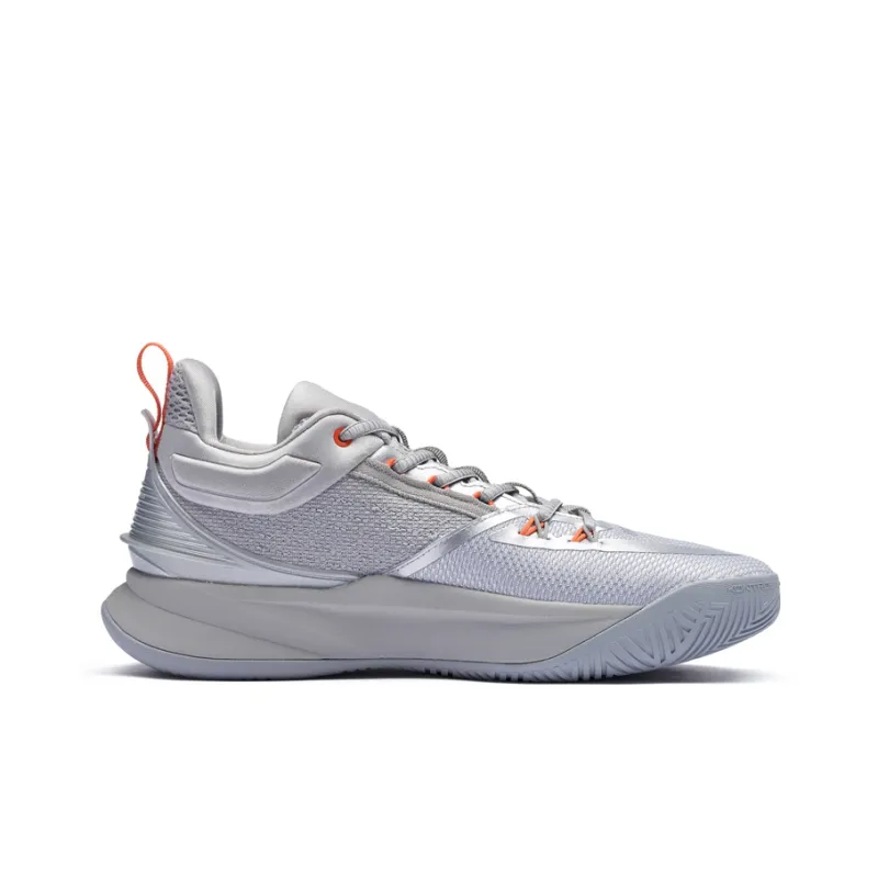 361° Restraint 3 Cushioning, Slip Resistant, Abrasion Resistant Coverage Low Top Basketball Shoes Men's Silver White-1