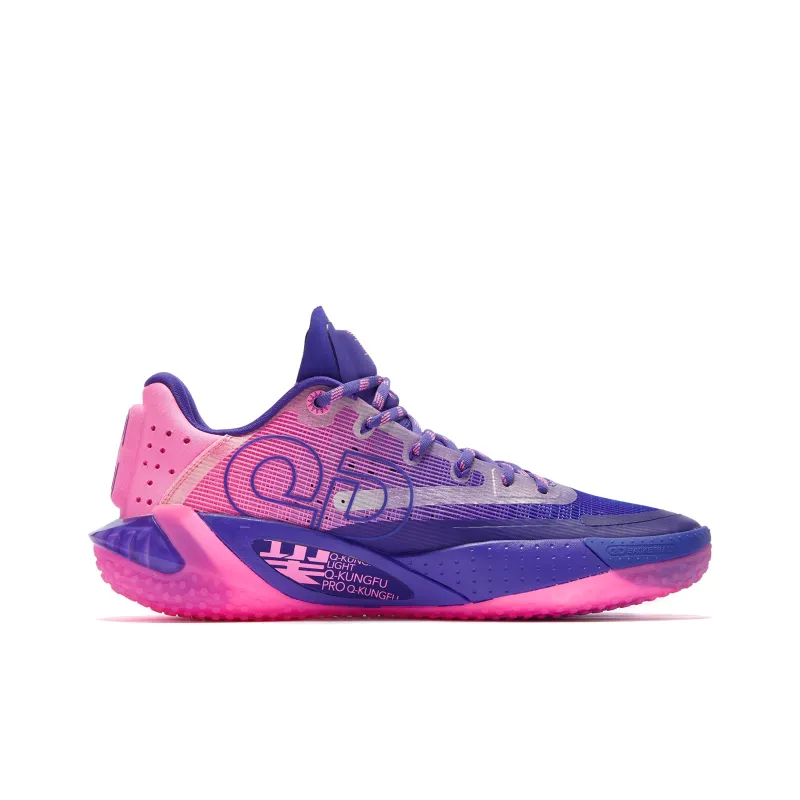 QIAODAN Sharp RISE Ultraviolet Anti Slip And Wear Resistant Lightweight Low Top Basketball Shoes Men's Purple Pink-1