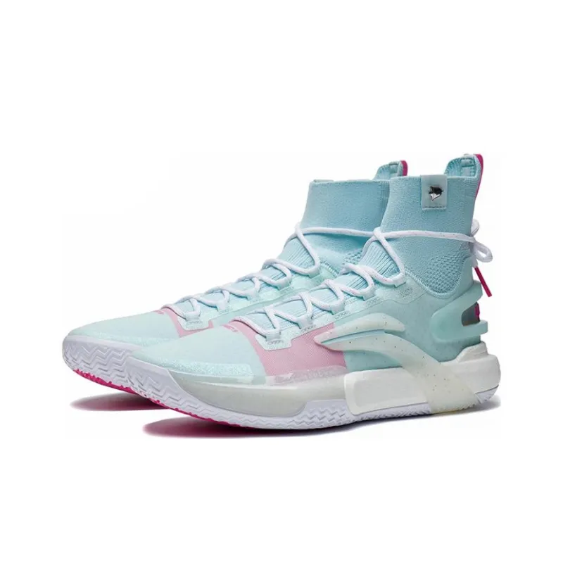 LiNing Speed 9 Ultra Ultra Cushioning Anti Slip And Wear Resistant High Top Basketball Shoes Men's Light Blue-2