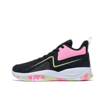 XTEP Anti Slip Wear Resistant Low Top Performance Basketball Shoes Men's Black Peach Pink