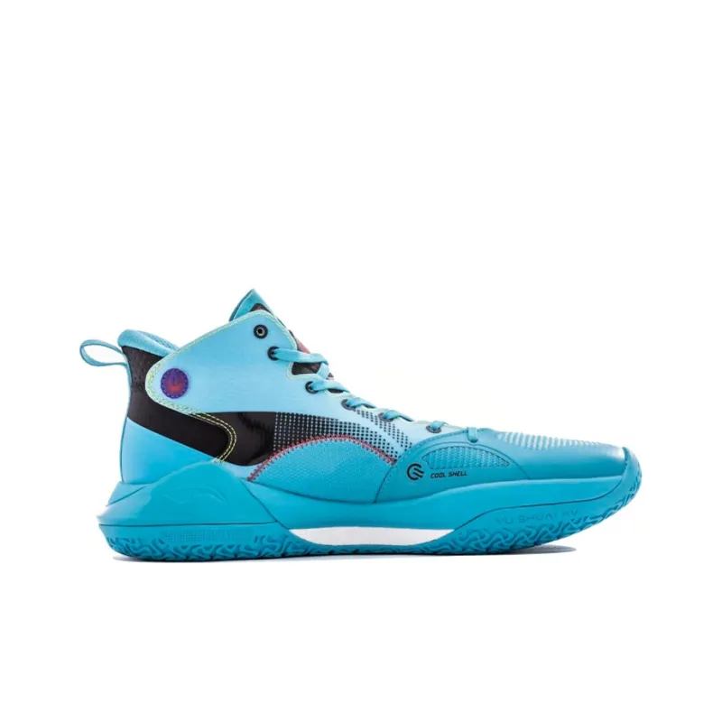 LiNing YuShuai 15 䨻 Abrasion Resistant Breathable Mid Top 䨻 Basketball Shoes Men's Butterfly Blue-1