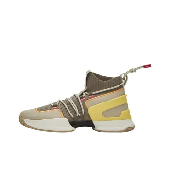 EQLZ EQUALIZER Zero Cell Basketball Shoes Unisex Mid Top Sand Gray/Yellow