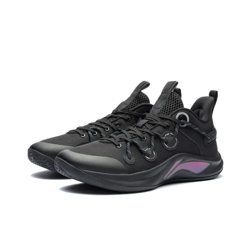 LINING Speed Team Basketball Shoes Men Low Top Black/Blue-2