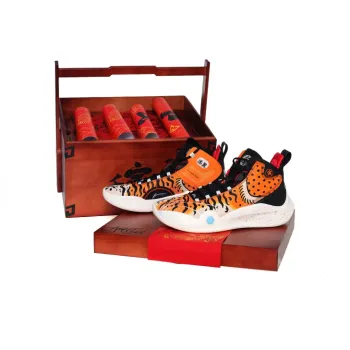 LiNing CJ 1 CJ 1 Cushioning Anti Slip And Wear Resistant Coverage Support Mid Top Basketball Shoes Men's Black Orange