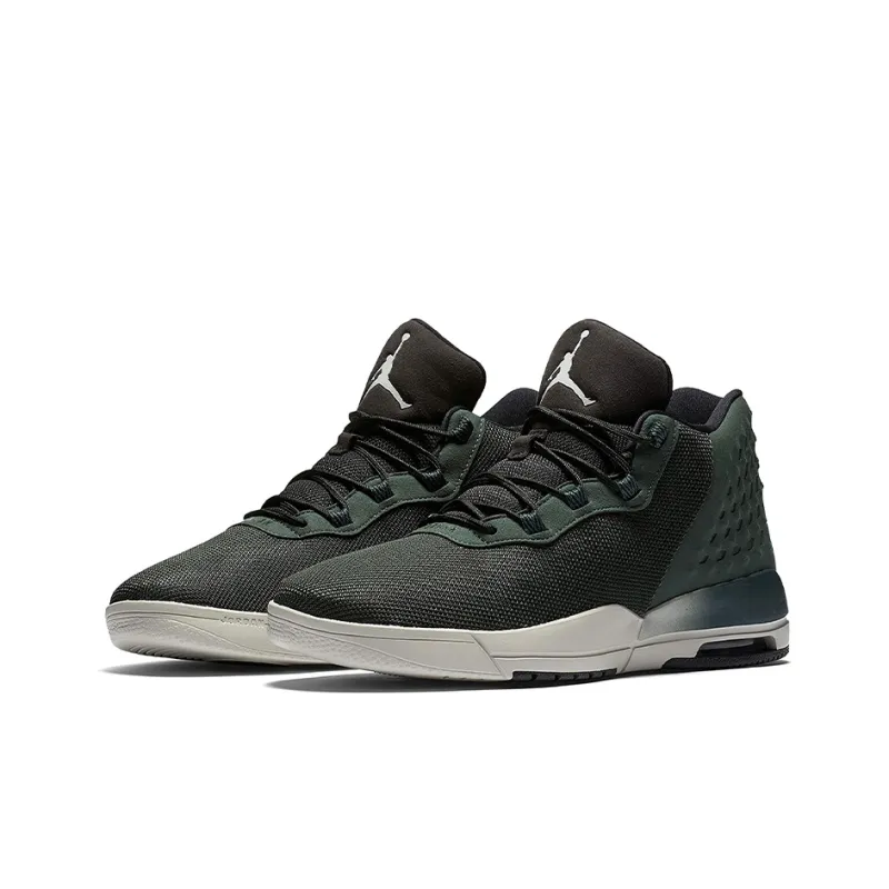 Jordan Academy Cushioning Anti-Slip And Wear-Resistant Coverage Mid-Top Performance Basketball Shoes Men's Black Green-2