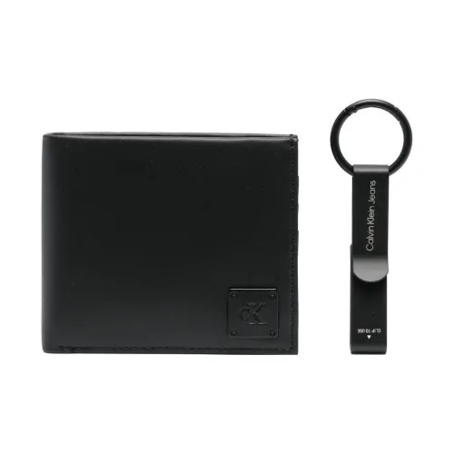 CALVIN KLEIN Cow Leather Card Holder Wallet Men's Black