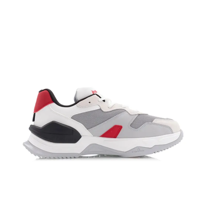 LiNing Reburn Classic Cushioning Rebound Low Top Basketball Shoes Men's White Gray-1