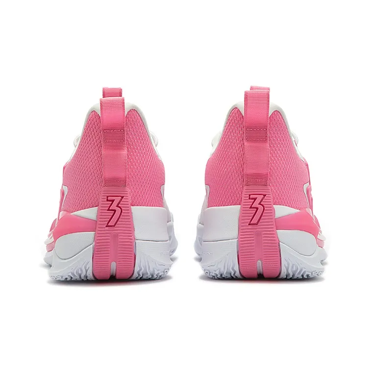 361° Big3 3.0 Durable Cushioning Low Top Performance Basketball Shoes Men's White Pink-3
