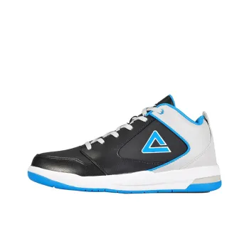 PEAK Cushioning Anti-Slip Wear-Resistant Breathability Mid-Top Performance Basketball Shoes Men's Black Gray Blue