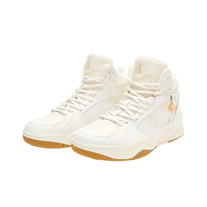 Champion Basketball Shoes Women's High Top Milk White-2