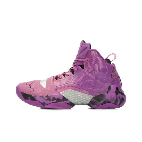 LINING Power 2 Basketball Shoes Men High-Top Purple/Black