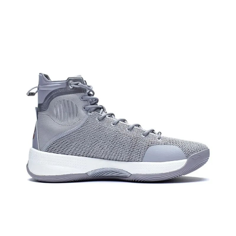 LiNing YuShuai 13 Boom Anti Slip Wear Resistant High Top Basketball Shoes Men's Gray-1